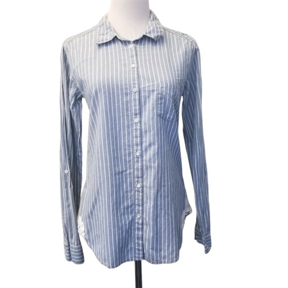 C&C California Tops - C&C California striped embroidery detailing size Small Petite (243)